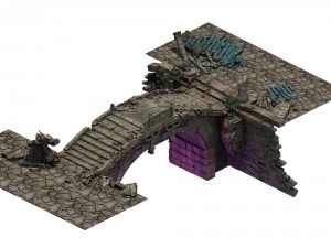 building ruins - broken stone bridge 3D Model