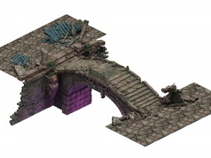building ruins - broken stone bridge Modèle 3D