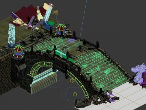 building ruins - broken stone bridge Modèle 3D