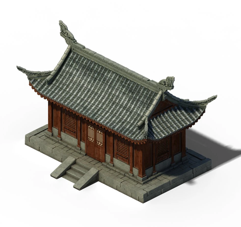 architecture - windy grassland building 01 3D Model .c4d .max .obj .3ds .fbx .stl .blend 