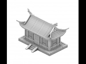 architecture - windy grassland building 01 Model 3D