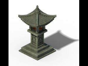 architecture - windland prairie - stone lamp 01 3D Model