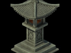 architecture - windland prairie - stone lamp 01 3D मॉडल