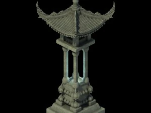 architecture - windland prairie - stone lamp 02 3D Model