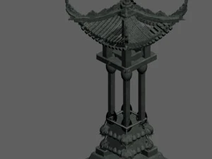 architecture - windland prairie - stone lamp 02 3D Model