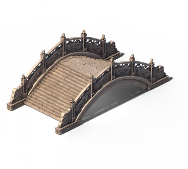 architecture - windland prairie stone bridge 01 3D Model .c4d .max .obj .3ds .fbx .stl .blend 