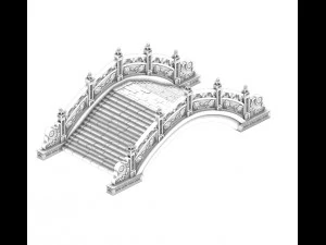 arquitetura - ponte de pedra da pradaria windland 01 Modelo 3D