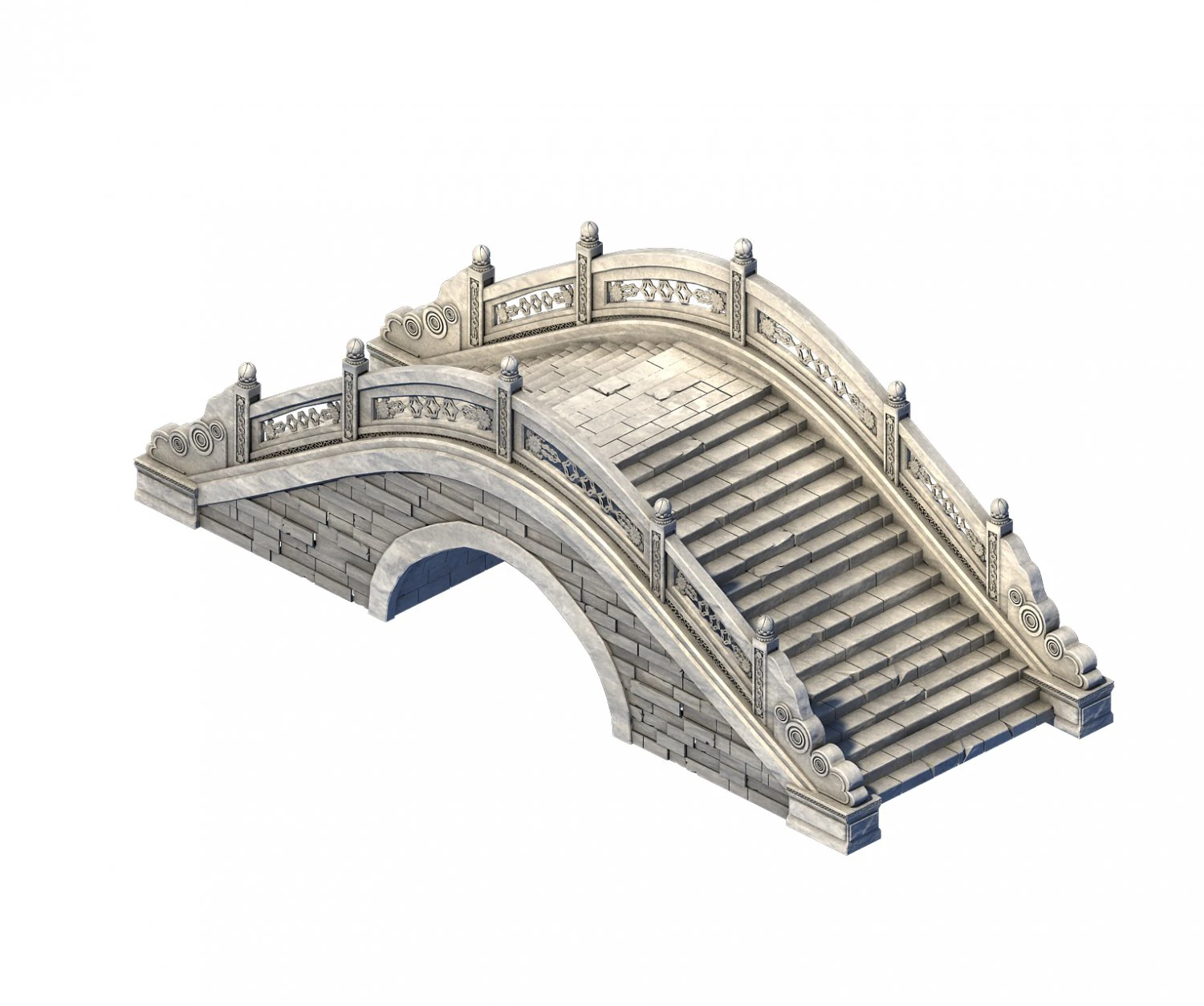 architecture - windland prairie stone bridge 02 3D Model .c4d .max .obj .3ds .fbx .stl .blend 