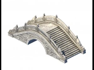 architecture - windland prairie stone bridge 02 3D Model