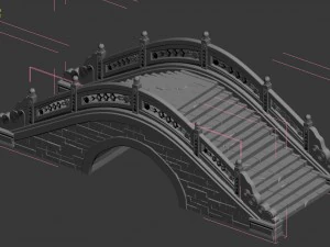 architecture - windland prairie stone bridge 02 3D Model