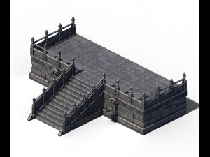building - stairway platform 01 3D Model