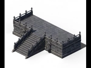 edificio - piattaforma delle scale 01 Modello 3D