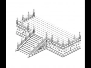 building - stairway platform 01 3D Model
