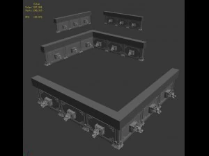 building - stone chamber wall 03 3D Model