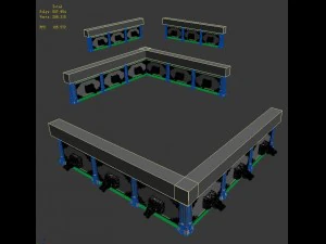 building - stone chamber wall 03 3D Model