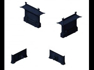 building - stone chamber wall 04 3D Model