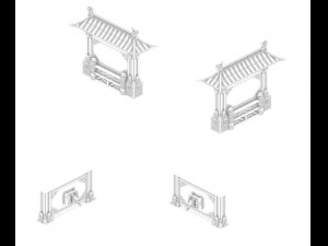 building - stone chamber wall 04 Model 3D