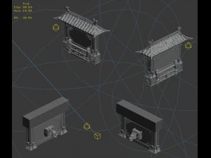 building - stone chamber wall 04 3D Model