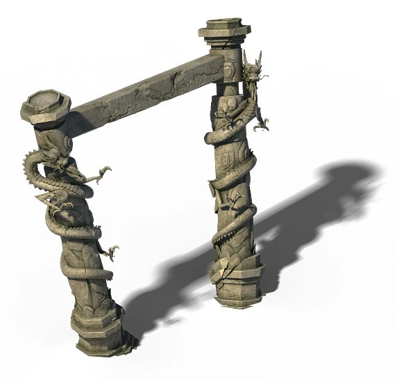 building decoration - panlong column 03 3D Model .c4d .max .obj .3ds .fbx .stl .blend