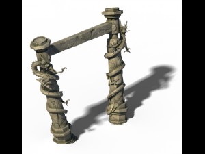 building decoration - panlong column 03 3D Model