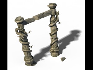 building decoration - panlong column 03 Model 3D