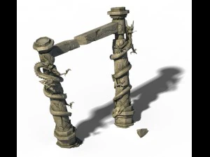building decoration - panlong column 03 3D Model