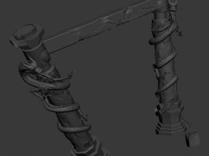 building decoration - panlong column 03 3D Model