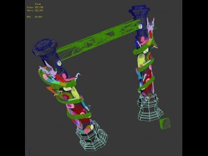 building decoration - panlong column 03 Model 3D