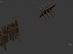 barracks - wooden fence 01 Modelo 3D