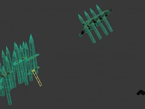 barracks - wooden fence 01 3D Model