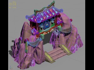 cartoon world - mountain gate 02 3D 모델