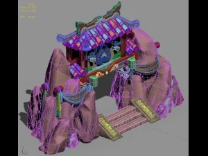cartoon world - mountain gate 02 3D Model