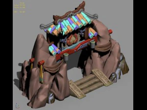 cartoon world - mountain gate 02 3D Model