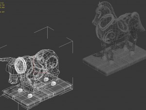 cartoon world - stone and stone horse 15 3D Model