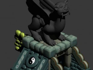 cartoon world - stone beast stairs 15 3D Model