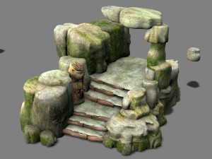 cartoon world - wild fake terrain 13 Model 3D