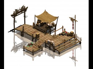 kuixing island - pier Model 3D