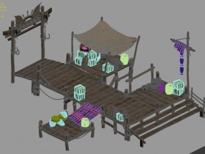 kuixing island - pier Modello 3D