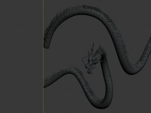 trapped dragon cave - ancient stone dragon 01 3D Model