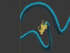 trapped dragon cave - ancient stone dragon 01 3D Model