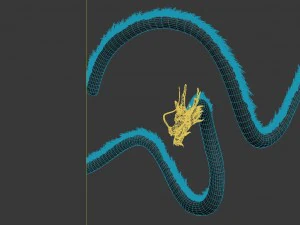 trapped dragon cave - ancient stone dragon 01 3D Model