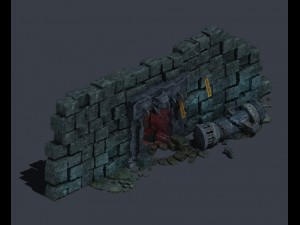 trapped dragon cave - door wall 01 3D Model