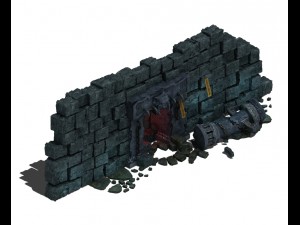 trapped dragon cave - door wall 01 3D Модель