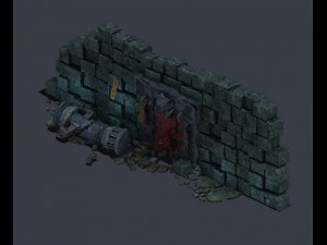 trapped dragon cave - door wall 01 3D Модель