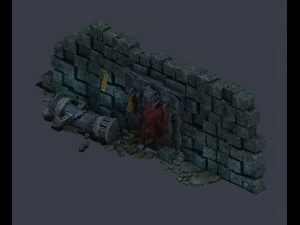 trapped dragon cave - door wall 01 3D Model