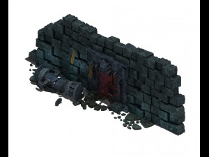 trapped dragon cave - door wall 01 3D Модель