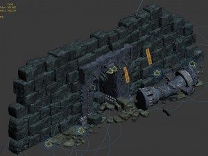 trapped dragon cave - door wall 01 3D Модель