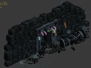 trapped dragon cave - door wall 01 3D Model