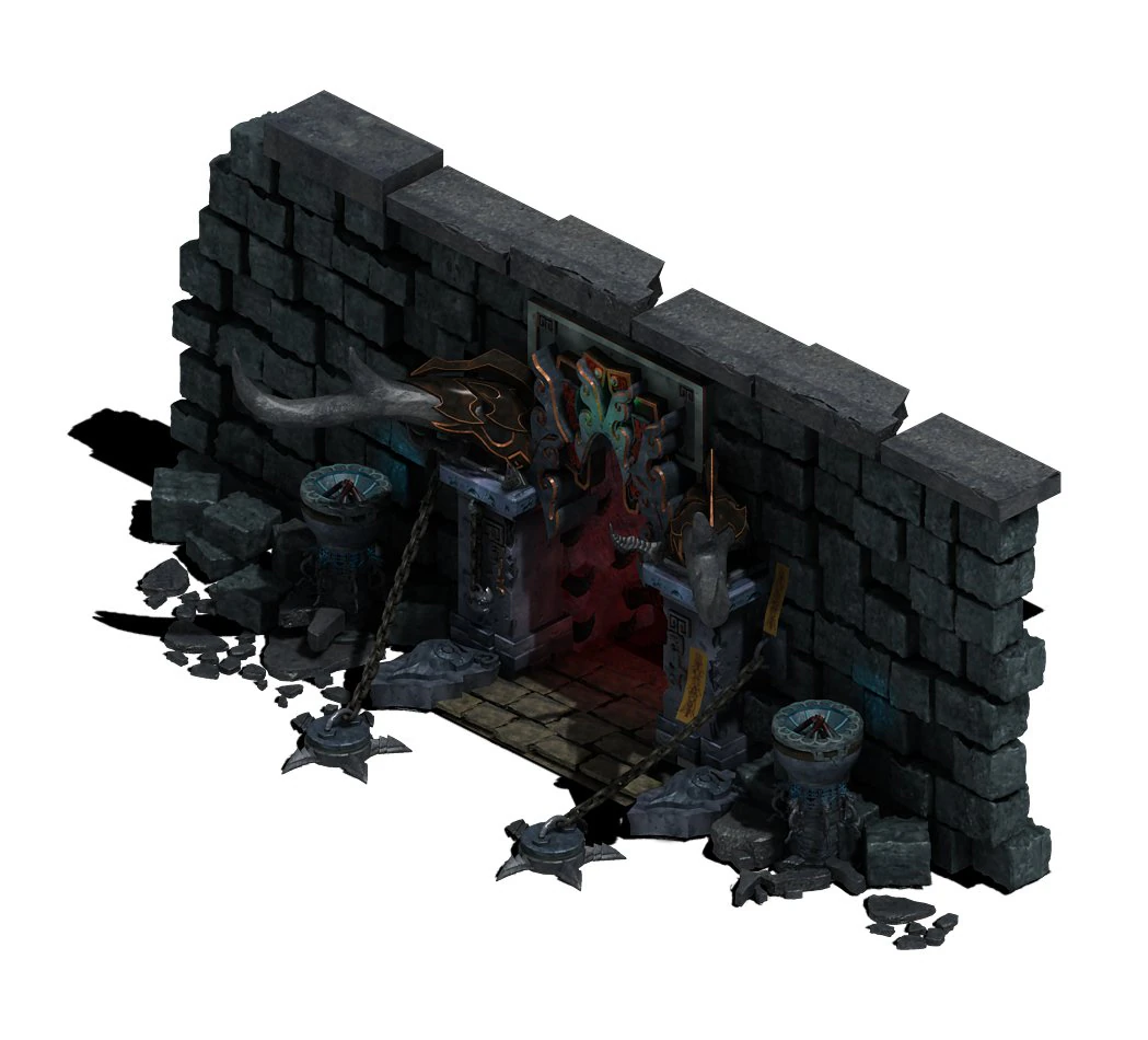 trapped dragon cave - door wall 02 3D Model .c4d .max .obj .3ds .fbx .stl .blend