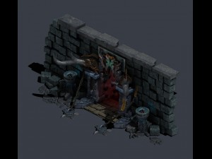trapped dragon cave - door wall 02 Modèle 3D